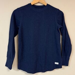 Gap Shirt Boys Medium 8-9 Navy Blue Waffle Weave Long Sleeve Top Preppy Soft Tee